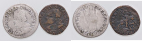 ZECCHE ITALIANE - FERRARA - Clemente XI (1700-1721) - Muraiola da 4 baiocchi 1711 A. XI CNI 64; Munt. 241b R MI Assieme a quattrino 1613 - Lotto di 2 ...