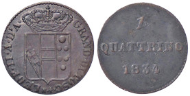ZECCHE ITALIANE - FIRENZE - Leopoldo II di Lorena (1824-1859) - Quattrino 1834 Pag. 203; Mont. 408 NC CU 
qSPL