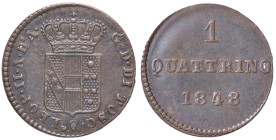 ZECCHE ITALIANE - FIRENZE - Leopoldo II di Lorena (1824-1859) - Quattrino 1848 Pag. 218; Mont. 423 CU 
qSPL