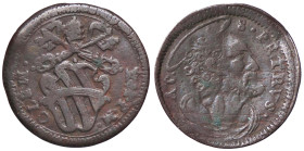 ZECCHE ITALIANE - GUBBIO - Clemente XII (1730-1740) - Quattrino CU 
qBB/BB