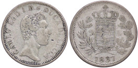 ZECCHE ITALIANE - LUCCA - Carlo Ludovico di Borbone (1824-1847) - 2 Lire 1837 Pag. 261; Mont. 446 R AG 
qBB