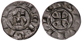ZECCHE ITALIANE - MANFREDONIA - Manfredi (1258-1266) - Denaro Spahr 217; MIR 485 R (MI g. 0,88) 
BB+