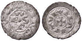 ZECCHE ITALIANE - MANTOVA - Anonime con simboli Vescovili (1150-1256) - Denaro scodellato CNI 2/4; MIR 361 R (MI g. 0,47) 
BB-SPL
