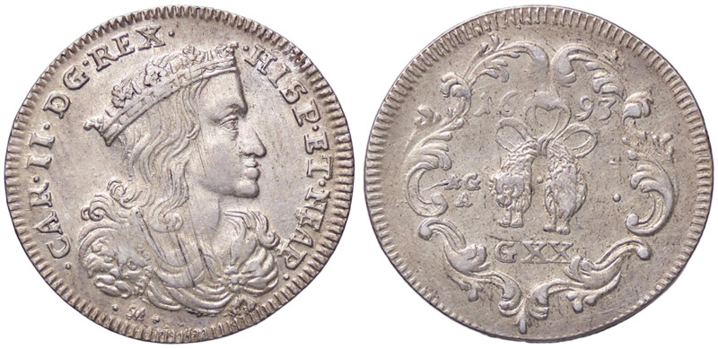 ZECCHE ITALIANE - NAPOLI - Carlo II, secondo periodo (1675-1700) - Tarì 1693 P.R...