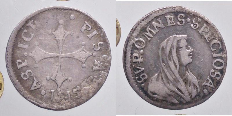 ZECCHE ITALIANE - PISA - Cosimo III (1670-1723) - Mezzo giulio 1715 CNI 15; MIR ...