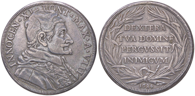 ZECCHE ITALIANE - ROMA - Innocenzo XI (1676-1689) - Piastra 1684 A. VIII CNI 62;...