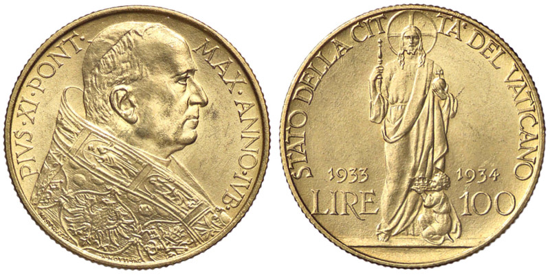 ZECCHE ITALIANE - ROMA - Pio XI (1922-1939) - 100 Lire 1933-34 Pag. 616; Mont. 4...