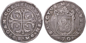 ZECCHE ITALIANE - VENEZIA - Giovanni Corner (1625-1629) - Mezzo scudo della Croce Pao. 10 (AG g. 15,61)Sigle FN - Sigle FN - 
BB