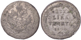 ZECCHE ITALIANE - VENEZIA - Francesco II d'Asburgo - Lorena (1797-1805) - Mezza lira 1800 Pag. 7a; Mont. 12 R MI Ribattuta sui 6 kreuzer austriaci - R...