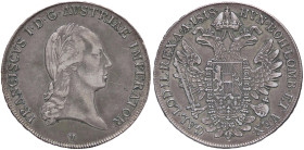 ZECCHE ITALIANE - VENEZIA - Francesco I d'Asburgo-Lorena (1815-1835) - Tallero di convenzione 1818 Pag. 49; Mont. 102 AG 
BB/BB+