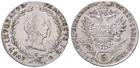 ZECCHE ITALIANE - VENEZIA - Francesco I d'Asburgo-Lorena (1815-1835) - 5 Kreuzer 1820 Pag. 79; Mont. 135 R AG Segnetti - Segnetti
BB-SPL