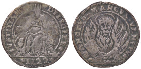 ZECCHE ITALIANE - VENEZIA - Monetazione anonima - Lirazza da 30 soldi 1722 Pao. 744 (AG g. 6,77) 
meglio di MB