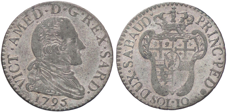 SAVOIA - Vittorio Amedeo III (1773-1796) - 10 Soldi 1795 Mont. 377 MI 
BB/BB+