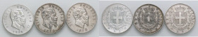 SAVOIA - Vittorio Emanuele II Re d'Italia (1861-1878) - 5 Lire 1873-1874-1875 M AG Lotto di 3 monete - Lotto di 3 monete
MB÷qBB