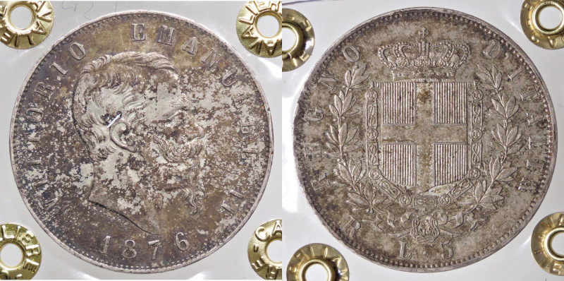 SAVOIA - Vittorio Emanuele II Re d'Italia (1861-1878) - 5 Lire 1876 R Pag. 501; ...