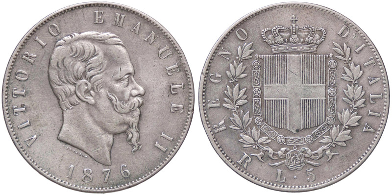 SAVOIA - Vittorio Emanuele II Re d'Italia (1861-1878) - 5 Lire 1876 R Pag. 501; ...