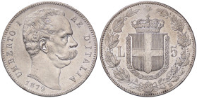 SAVOIA - Umberto I (1878-1900) - 5 Lire 1879 Pag. 590; Mont. 33 AG Pulita - Pulita
qBB