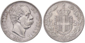 SAVOIA - Umberto I (1878-1900) - 2 Lire 1887 Pag. 597; Mont. 42 AG 
BB+