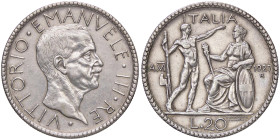SAVOIA - Vittorio Emanuele III (1900-1943) - 20 Lire 1927 A VI Littore Pag. 672; Mont. 65 AG 
BB+