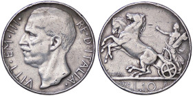 SAVOIA - Vittorio Emanuele III (1900-1943) - 10 Lire 1926 Biga Pag. 691; Mont. 87 R AG Bordo stretto Colpetti diffusi - Bordo stretto - Colpetti diffu...