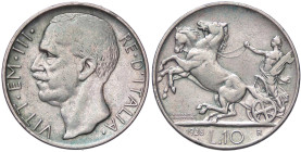 SAVOIA - Vittorio Emanuele III (1900-1943) - 10 Lire 1928 * Biga Pag. 693; Mont. 91 NC AG Colpetti - Colpetti
qBB