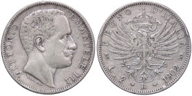 SAVOIA - Vittorio Emanuele III (1900-1943) - 2 Lire 1902 Aquila Pag. 726; Mont. 141 R AG 
qBB