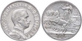 SAVOIA - Vittorio Emanuele III (1900-1943) - 2 Lire 1912 Quadriga lenta Pag. 735; Mont. 150 AG 
SPL