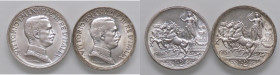 SAVOIA - Vittorio Emanuele III (1900-1943) - 2 Lire 1915 e 1916 Quadriga briosa AG Lotto di 2 monete con colpetto - Lotto di 2 monete con colpetto
SP...