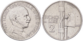 SAVOIA - Vittorio Emanuele III (1900-1943) - 2 Lire 1927 Fascio Mont. 165 bis RRRRR NI Asse spostato di 15 gradi - Asse spostato di 15 gradi -
qBB