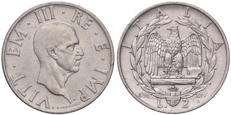 SAVOIA - Vittorio Emanuele III (1900-1943) - 2 Lire 1936 XIV Impero Pag. 754; Mo...