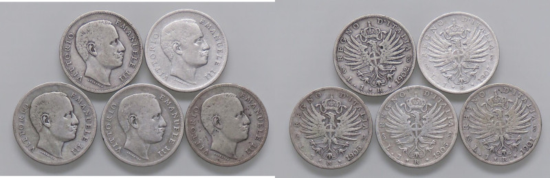 SAVOIA - Vittorio Emanuele III (1900-1943) - Lira 1901÷07 Aquila Pag. 763÷767; M...