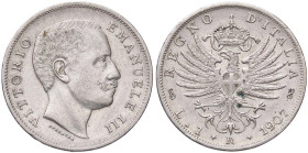 SAVOIA - Vittorio Emanuele III (1900-1943) - Lira 1907 Aquila Pag. 767; Mont. 192 AG 
BB+/qSPL
