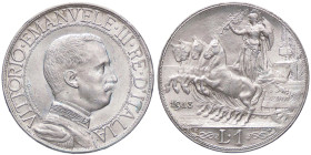 SAVOIA - Vittorio Emanuele III (1900-1943) - Lira 1913 Quadriga lenta Pag. 772; Mont. 198 AG 
qFDC/FDC