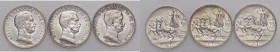 SAVOIA - Vittorio Emanuele III (1900-1943) - Lira 1915÷17 Quadriga briosa Pag. 773÷775; Mont. 200÷202 R AG 
SPL÷qFDC