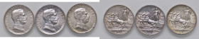 SAVOIA - Vittorio Emanuele III (1900-1943) - Lira 1915÷17 Quadriga briosa Pag. 773÷775; Mont. 200÷202 R AG 
med. SPL