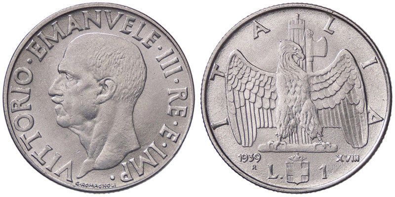 SAVOIA - Vittorio Emanuele III (1900-1943) - Lira 1939 XVIII Impero Pag. 793; Mo...