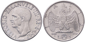 SAVOIA - Vittorio Emanuele III (1900-1943) - Lira 1940 XVIII Pag. 794a; Mont. 228 Ac Magnetica - Magnetica - 
qFDC/FDC