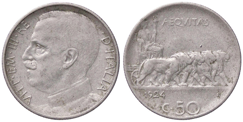 SAVOIA - Vittorio Emanuele III (1900-1943) - 50 Centesimi 1924 R Pag. 805; Mont....