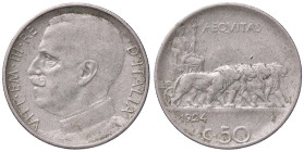 SAVOIA - Vittorio Emanuele III (1900-1943) - 50 Centesimi 1924 R Pag. 805; Mont. 242 RR NI Segnetto al ciglio - Segnetto al ciglio
BB+/BB