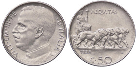 SAVOIA - Vittorio Emanuele III (1900-1943) - 50 Centesimi 1925 R Pag. 807; Mont. 244 NI 
qSPL/SPL