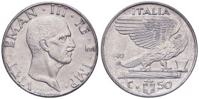 SAVOIA - Vittorio Emanuele III (1900-1943) - 50 Centesimi 1940 XVIII Pag. 823a; Mont. 268 Ac Magnetica 1 della data evanescente - Magnetica - 1 della ...
