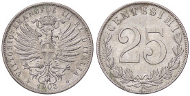SAVOIA - Vittorio Emanuele III (1900-1943) - 25 Centesimi 1903 Pag. 828; Mont. 274 R NI 
BB+