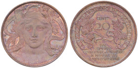 SAVOIA - Vittorio Emanuele III (1900-1943) - 20 Centesimi 1906 Fiera di Milano Pag. manca; Mont. 4 Cu 
bello SPL
