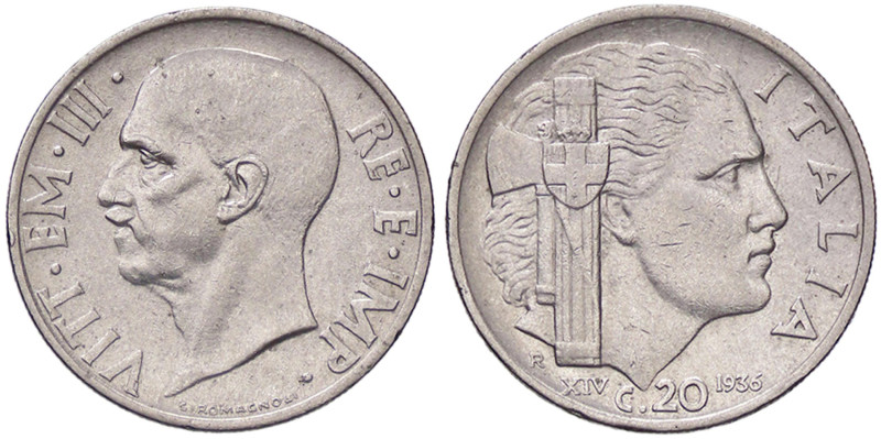 SAVOIA - Vittorio Emanuele III (1900-1943) - 20 Centesimi 1936 XIV Impero Pag. 8...