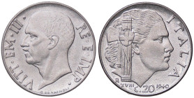 SAVOIA - Vittorio Emanuele III (1900-1943) - 20 Centesimi 1940 XVIII Impero Pag. 858a; Mont. 315 Ac Magnetica - Magnetica - 
FDC