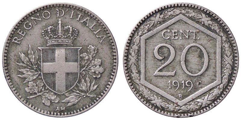 SAVOIA - Vittorio Emanuele III (1900-1943) - 20 Centesimi Esagono 1919 Pag. 851;...