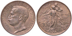 SAVOIA - Vittorio Emanuele III (1900-1943) - 10 Centesimi 1911 Cinquantenario Pag. 863; Mont. 324 CU Riflessi rossi - Riflessi rossi
qFDC