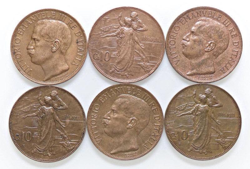 SAVOIA - Vittorio Emanuele III (1900-1943) - 10 Centesimi 1911 Cinquantenario Pa...
