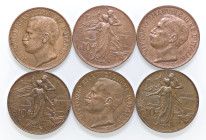 SAVOIA - Vittorio Emanuele III (1900-1943) - 10 Centesimi 1911 Cinquantenario Pag. 863; Mont. 324 CU Lotto di 6 esemplari - Lotto di 6 esemplari
BB+÷...