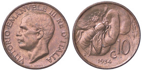 SAVOIA - Vittorio Emanuele III (1900-1943) - 10 Centesimi 1934 Ape Pag. 879; Mont. 343 CU Rame rosso - Rame rosso
FDC